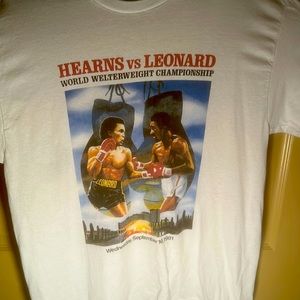 *VINTAGE SUGAR RAY LEONARD VS TOMMY HEARNS 1981 FIGHT SIZE LARGE